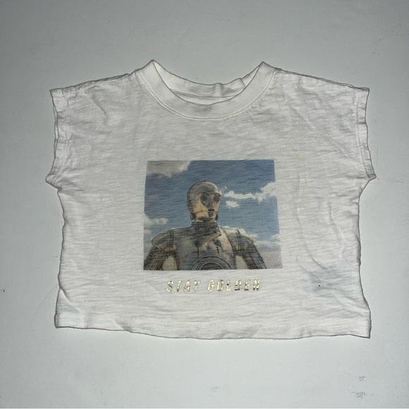 C3-P0 Tank Top - Gap Kids XS - Stay Golden Retro-Style Star Wars Graphic Tee - Picture 1 of 3